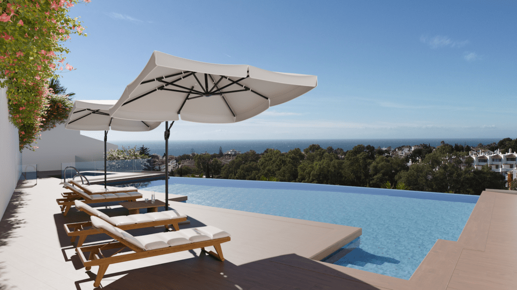 piscina_mar_9 | MDR Luxury Homes Luxury townhouse with sea views at Aalto Residences Mijas for sale presented by MDR Luxury Homes