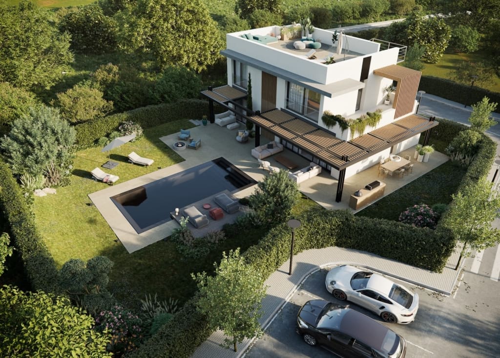 The-Bliss-Village- - MDR Luxury Homes -Developments-AEREA-scaled | MDR Luxury Homes Ontdek Uw Droomkavel in The Bliss Village aan de Costa del Sol, Selwo Estepona - MDR Luxury Homes