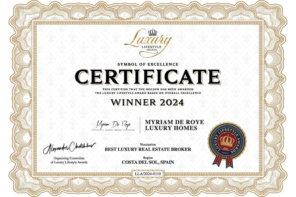 Luxury Lifestyle Awards Best Luxury Real Estate Broker Costa del Sol Spain - MDR Luxury Homes
