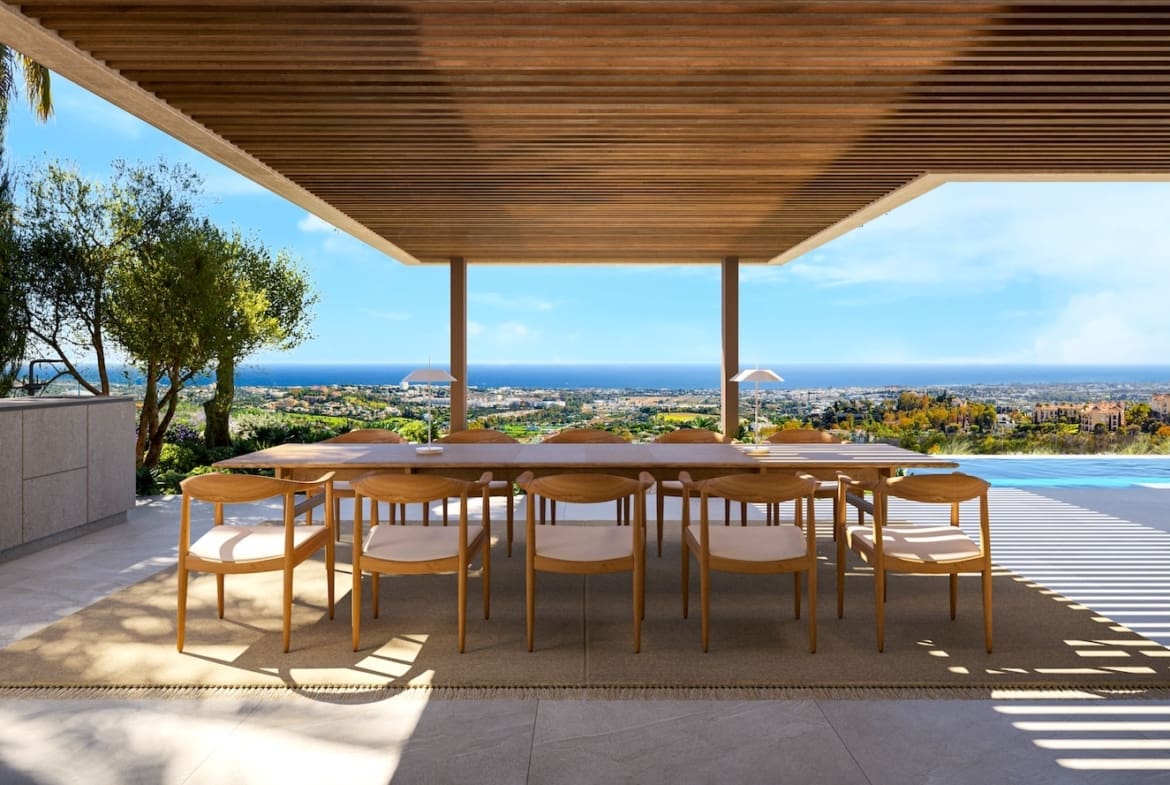 Luxury villa presented by MDR Luxury Homes at The Sky Marbella Villas with panoramic sea views private pool and modern design on Costa del Sol
