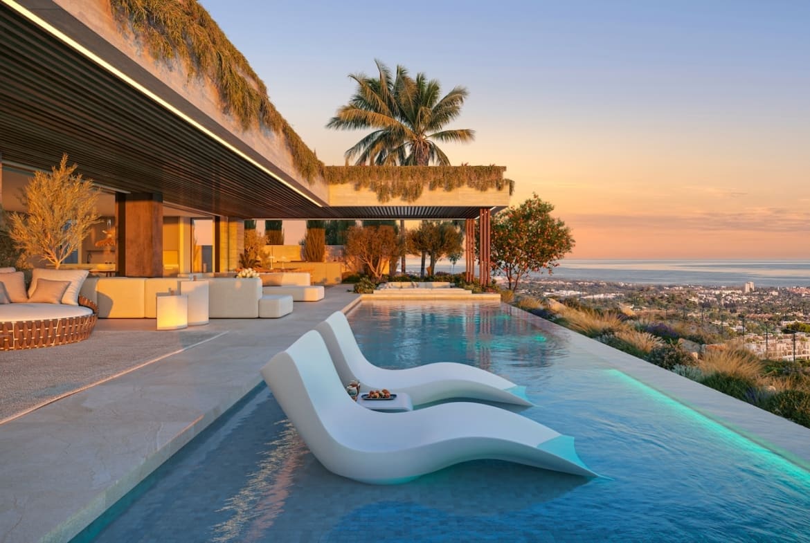 Luxury villa presented by MDR Luxury Homes at The Sky Marbella Villas with panoramic sea views private pool and modern design on Costa del Sol