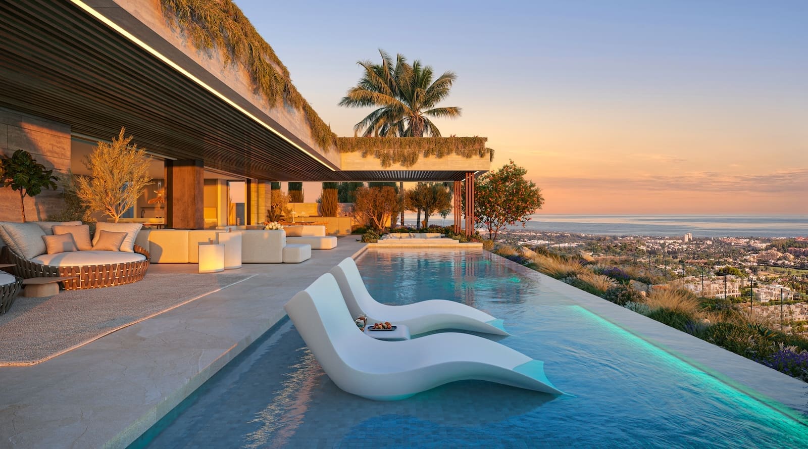 Luxury villa presented by MDR Luxury Homes at The Sky Marbella Villas with panoramic sea views private pool and modern design on Costa del Sol