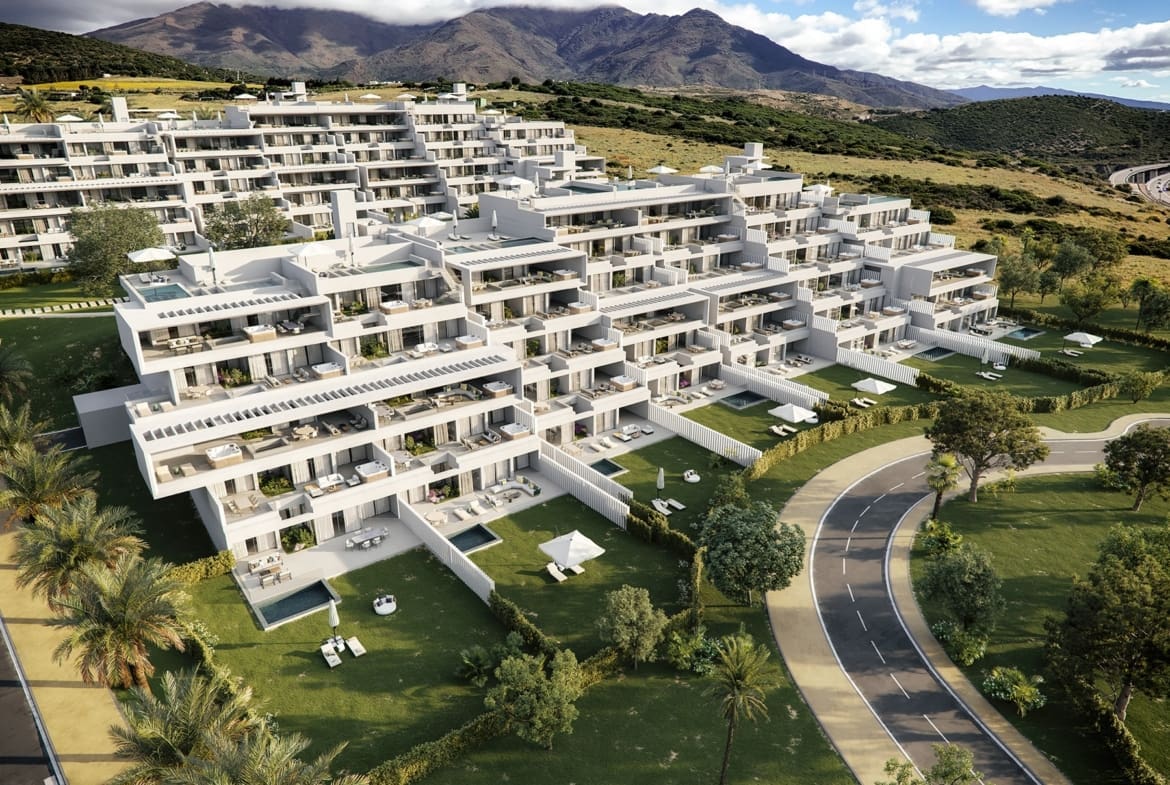 The Place by Alcazaba Lagoon Luxe appartementen in Casares – MDR Luxury Homes 21_EXTERIOR_CAM4_AMANECER The Place by Alcazaba Lagoon Luxe appartementen in Casares - MDR Luxury Homes