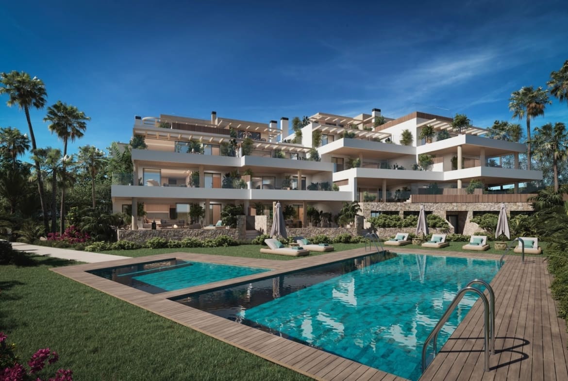 Luxury apartments and penthouses at ARUNA, Cabopino, on Cabopino Golf with sea views and premium amenities. Presented by MDR Luxury Homes