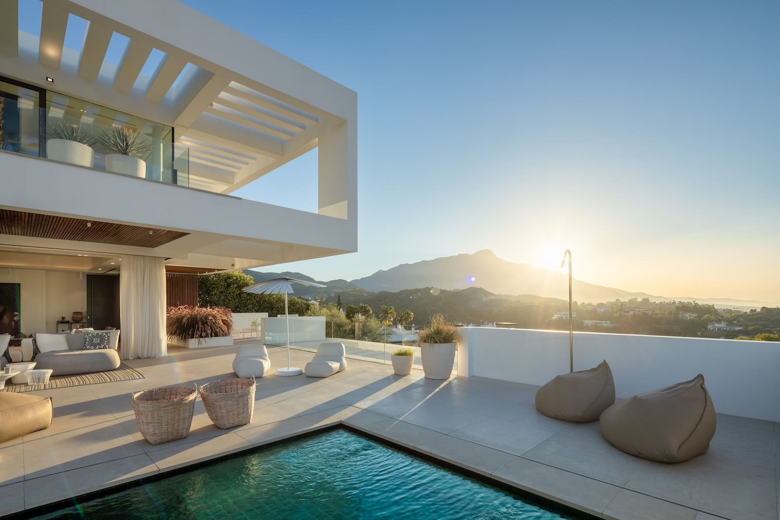 Villa Mika a contemporary luxury villa in La Quinta offered by MDR Luxury Homes featuring panoramic views modern design a heated pool and spacious terraces