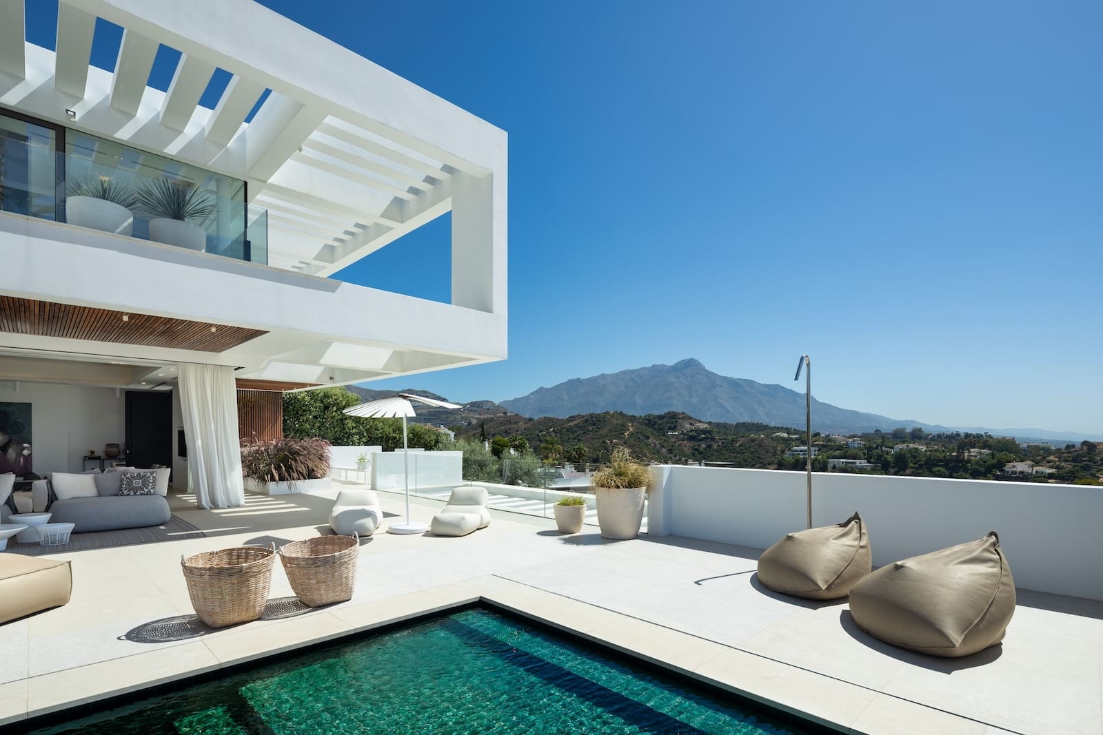 Villa Mika a contemporary luxury villa in La Quinta offered by MDR Luxury Homes featuring panoramic views modern design a heated pool and spacious terraces