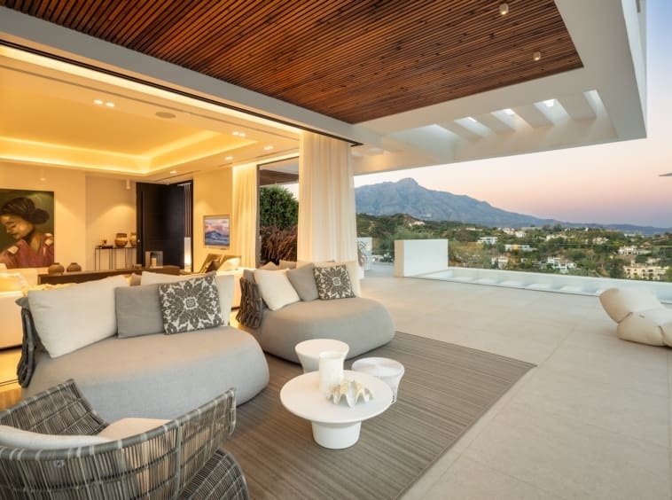 Villa Mika a contemporary luxury villa in La Quinta offered by MDR Luxury Homes featuring panoramic views modern design a heated pool and spacious terraces