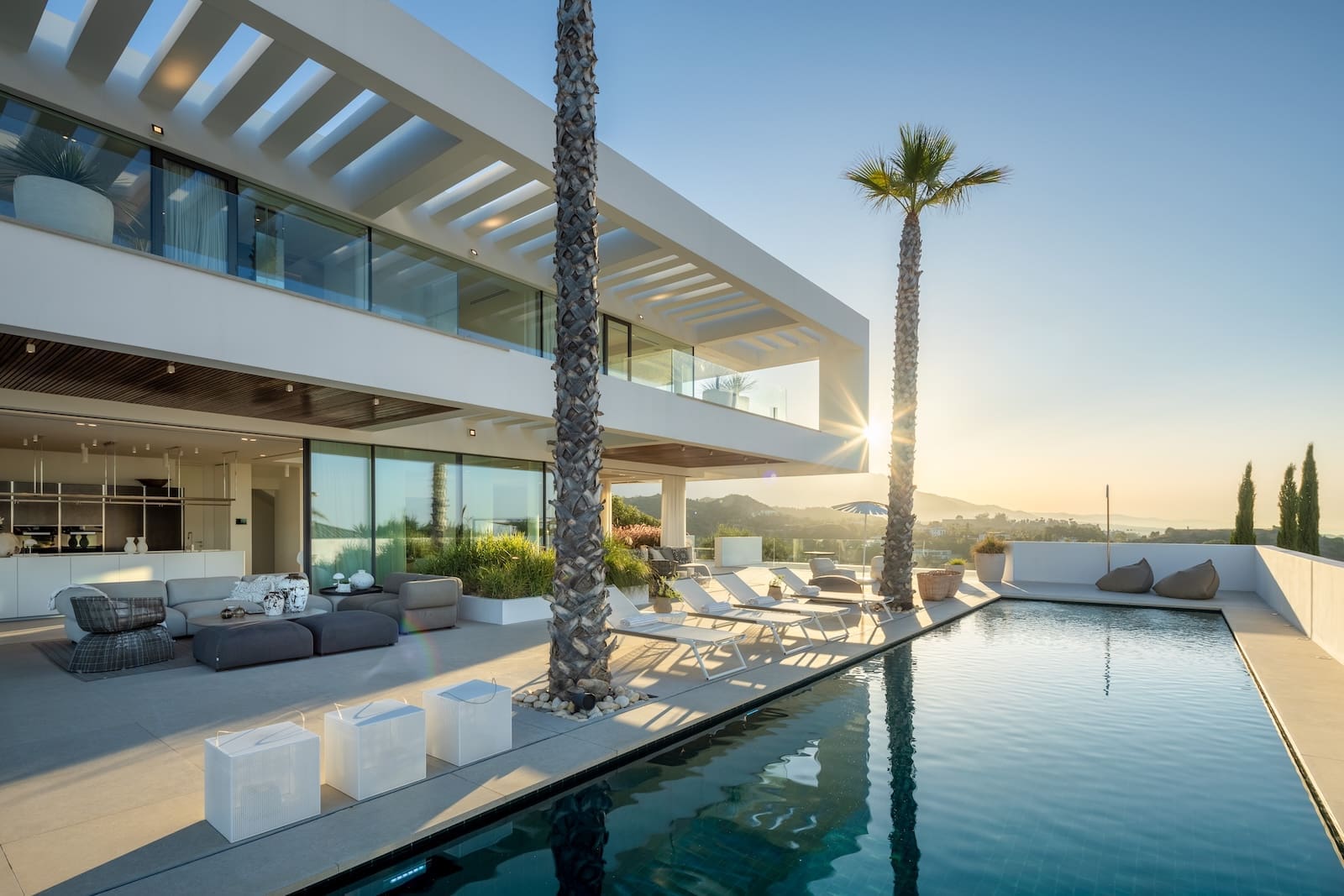 Villa Mika a contemporary luxury villa in La Quinta offered by MDR Luxury Homes featuring panoramic views modern design a heated pool and spacious terraces