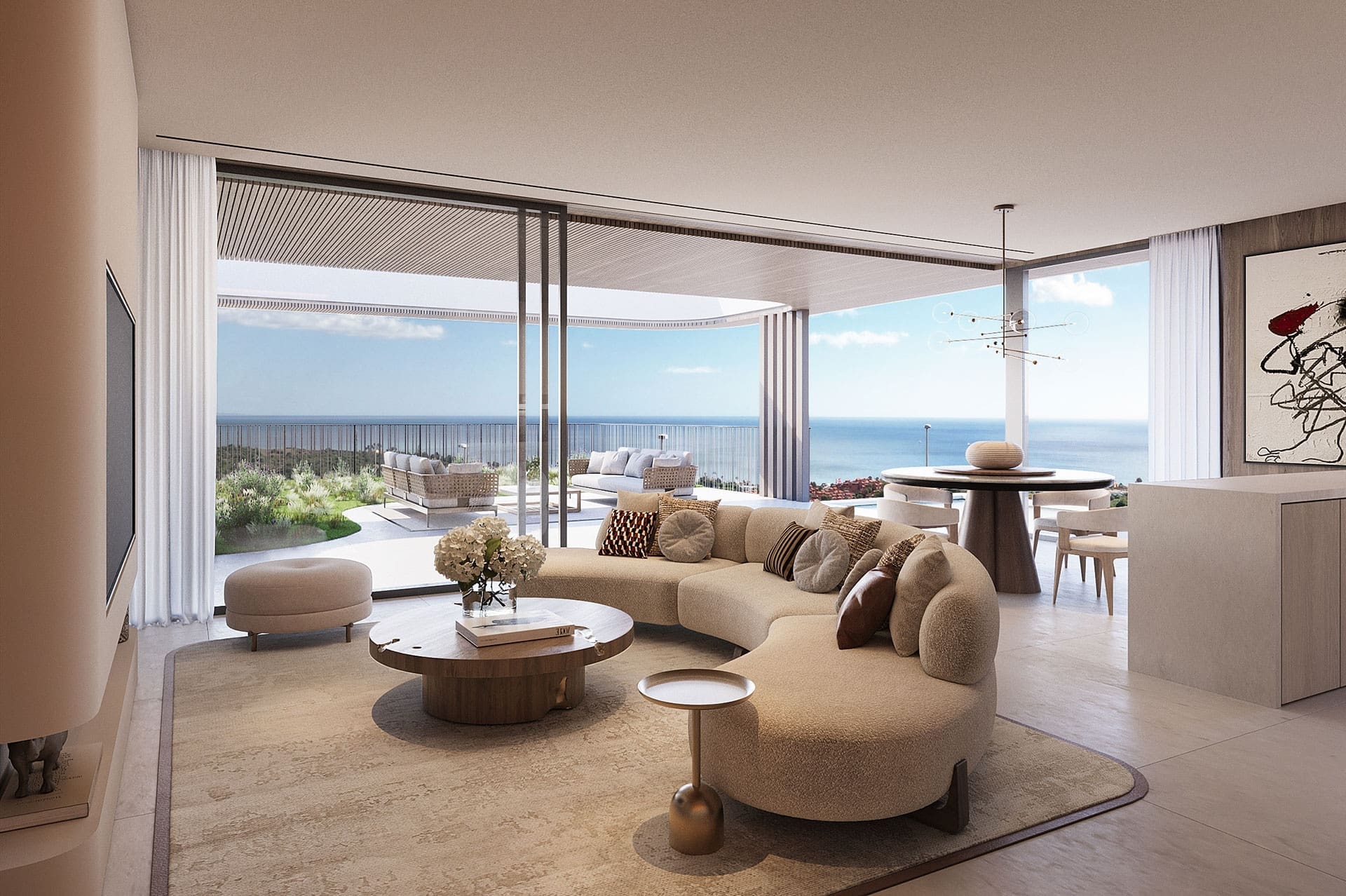 Moderne woningen van Nalu Suites in Casares Costa, gepresenteerd door MDR Luxury Homes, met een architectuur die harmonieert met de natuur en luxe leefruimtes biedt