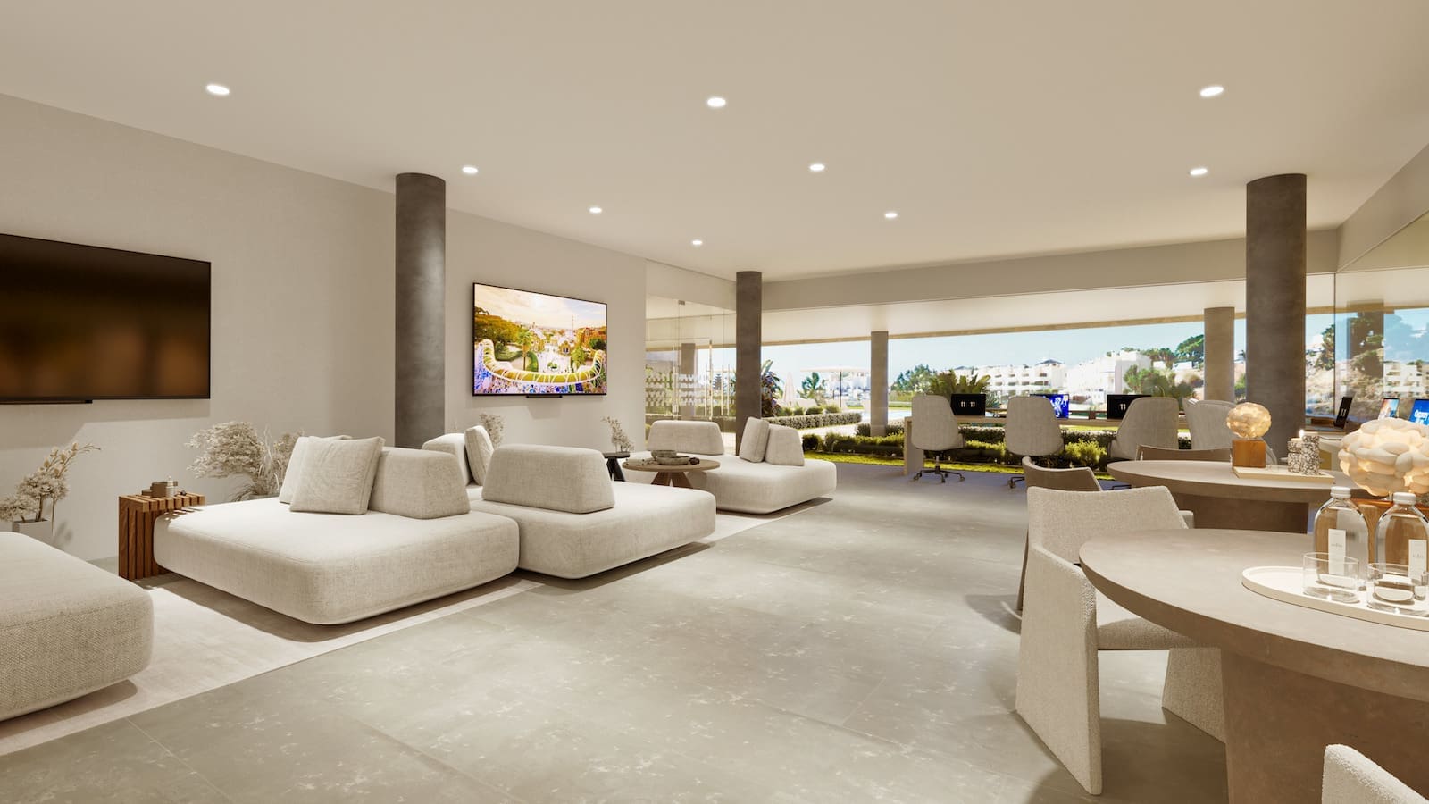 Korall Residences door MDR Luxury Homes in Fuengirola met luxe design en zeezicht Coworking Korall Residences by MDR Luxury Homes in Fuengirola with luxury design and sea views.
