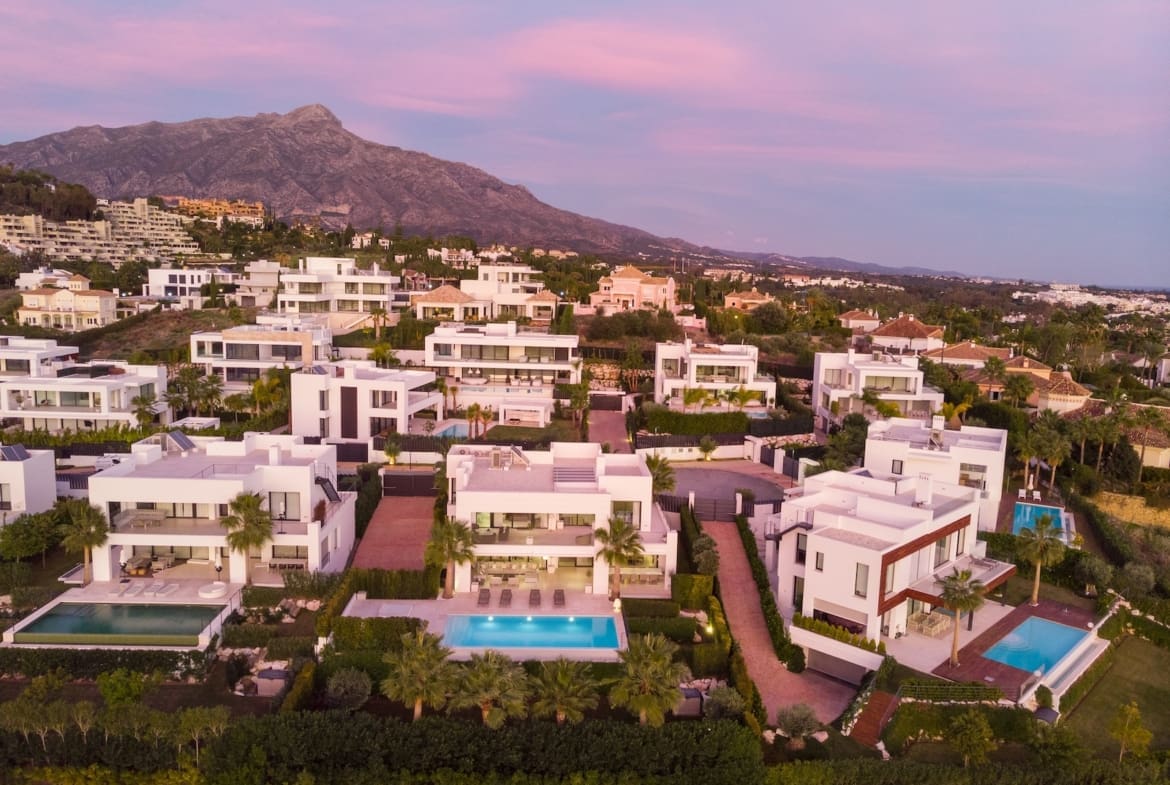 Los Olivos 5 Modern luxury villa with pool and panoramic views in Marbellas Golf Valley MDR Luxury Homes _DJI_0313-Edit Los Olivos 5 Modern luxury villa with pool and panoramic views in Marbellas Golf Valley MDR Luxury Homes