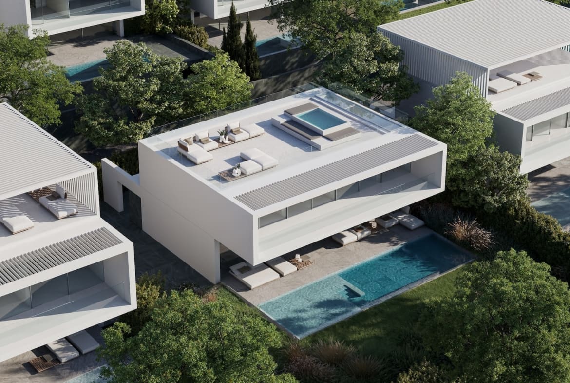 Modern luxury villa at ONE SEVEN Estepona offered by MDR Luxury Homes showcasing contemporary design and sustainable living