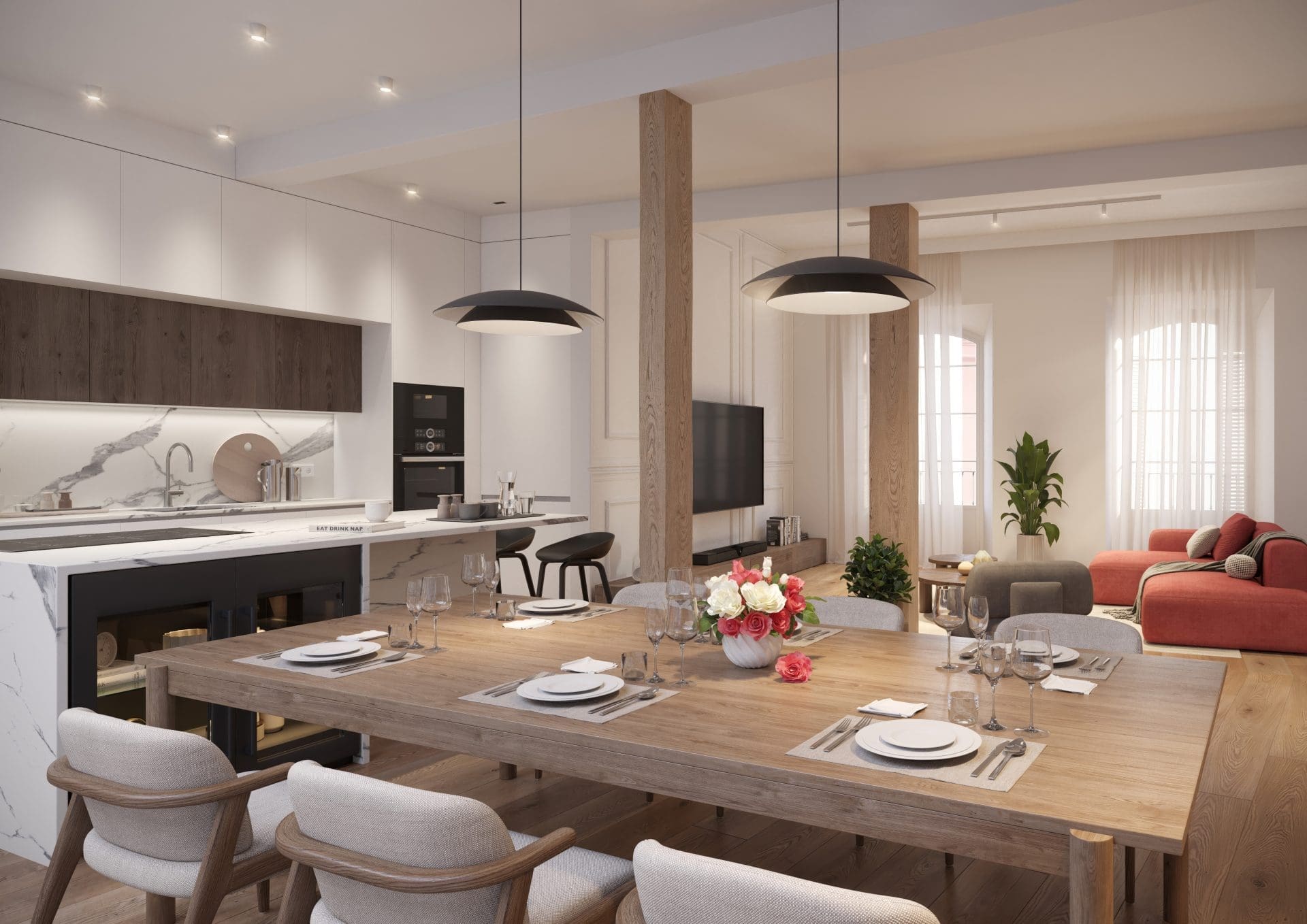 Luxury apartment in Lumina 23 historic Málaga offered by MDR Luxury Homes 04_P2_COMEDOR_HQ-scaled Luxury apartment in Lumina 23, historic Málaga, offered by MDR Luxury Homes