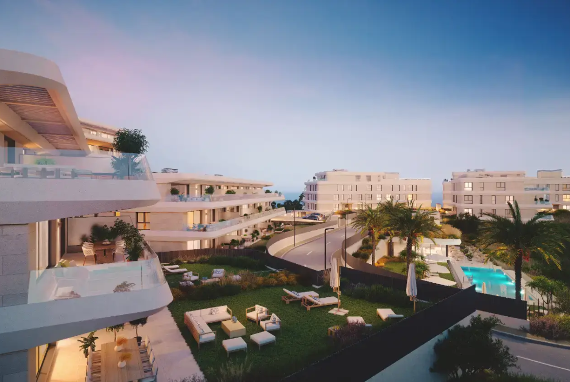 Luxury apartments in Aures Estepona with stunning sea views – Exclusive real estate by MDR Luxury Homes.
