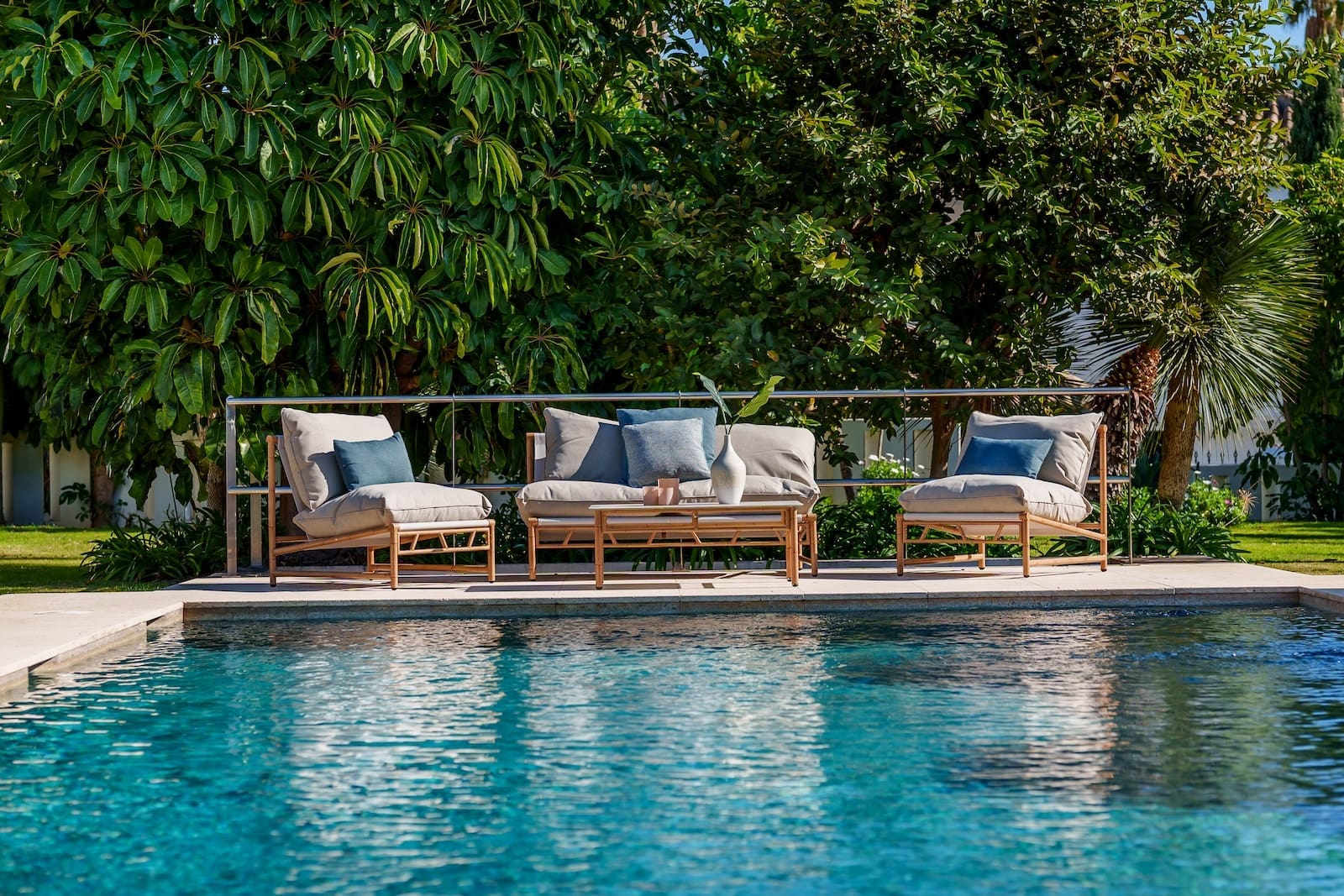 Villa Palm Springs in La Cerquilla, Marbella – luxury bungalow with botanical gardens and pool, listed by MDR Luxury Homes.