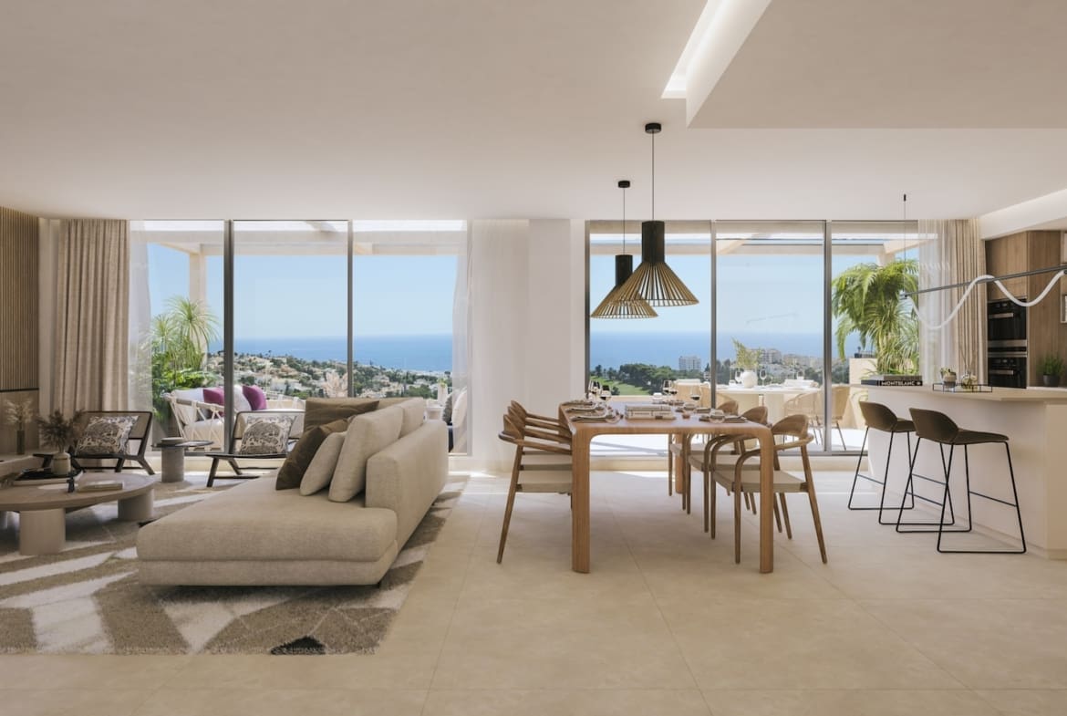 Luxurious sea view apartments and penthouses at Abelias Finca Doña María by MDR Luxury Homes – where golf, nature, and Mediterranean elegance meet
