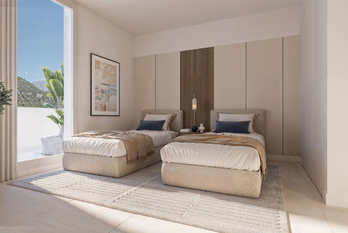 Modern apartment with sea and golf views in Estepona