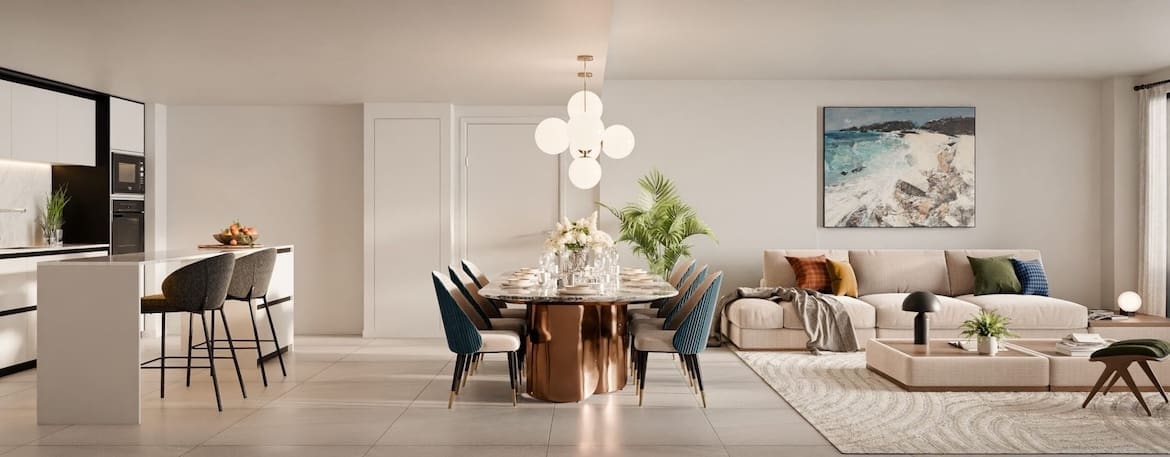 Elegant sea view terraces, infinity pool, and Mediterranean architecture at Zélio Marbella – luxury apartments by MDR Luxury Homes on the Costa del Sol