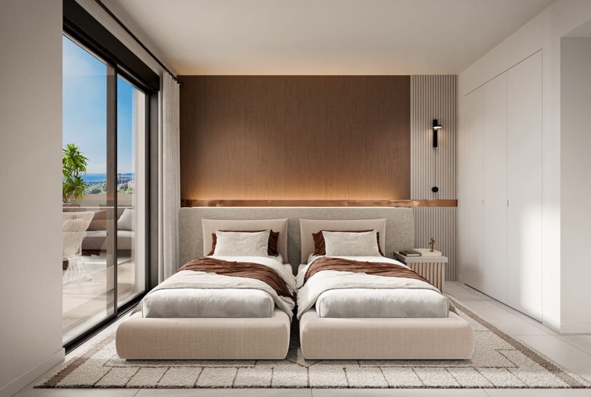 Elegant sea view terraces, infinity pool, and Mediterranean architecture at Zélio Marbella – luxury apartments by MDR Luxury Homes on the Costa del Sol