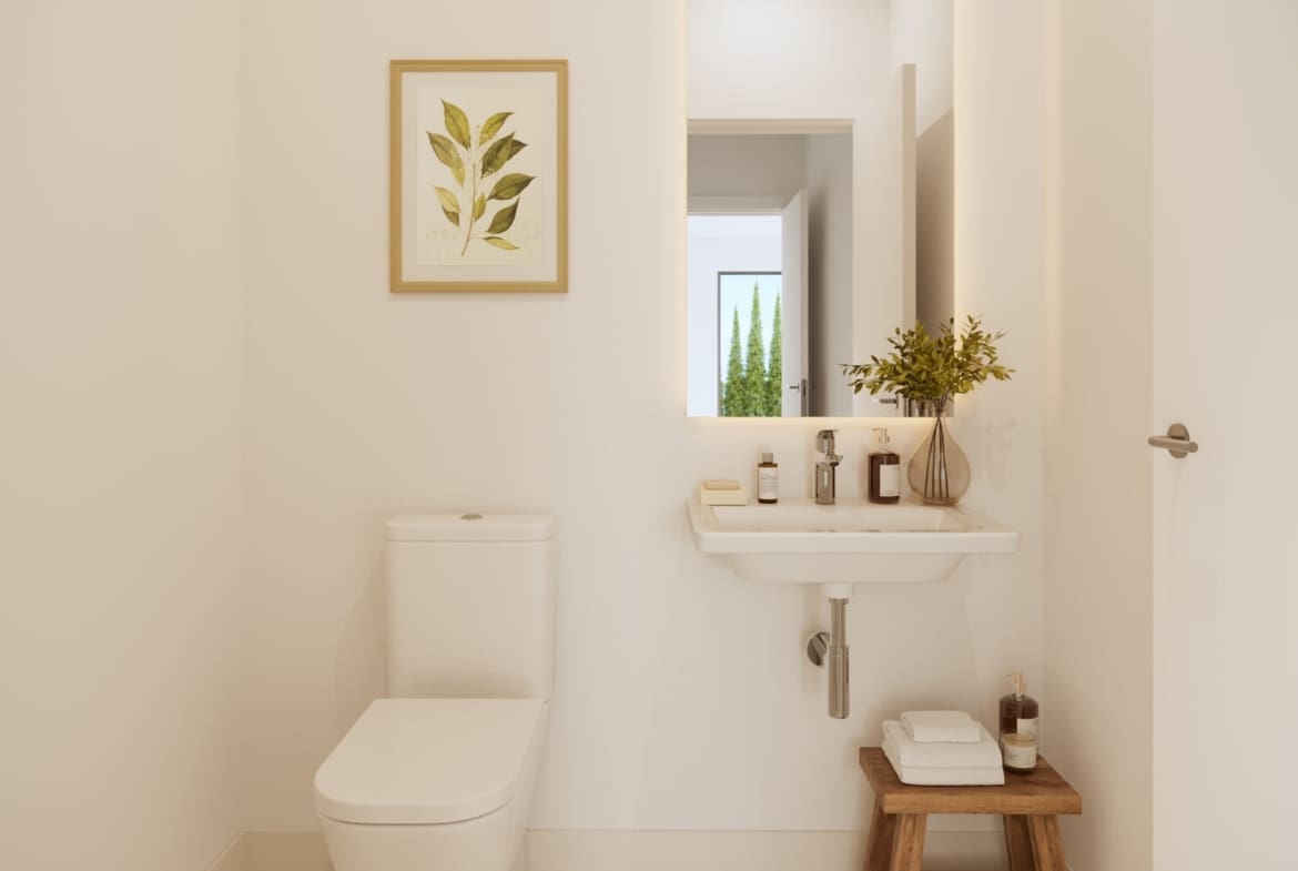 Castillo Vista Mar – sea view property for sale in Torrox Costa, MDR Luxury Homes Aseo-1-scaled Castillo Vista Mar – modern sea view townhouses in Torrox Costa with shared infinity pool, MDR Luxury Homes