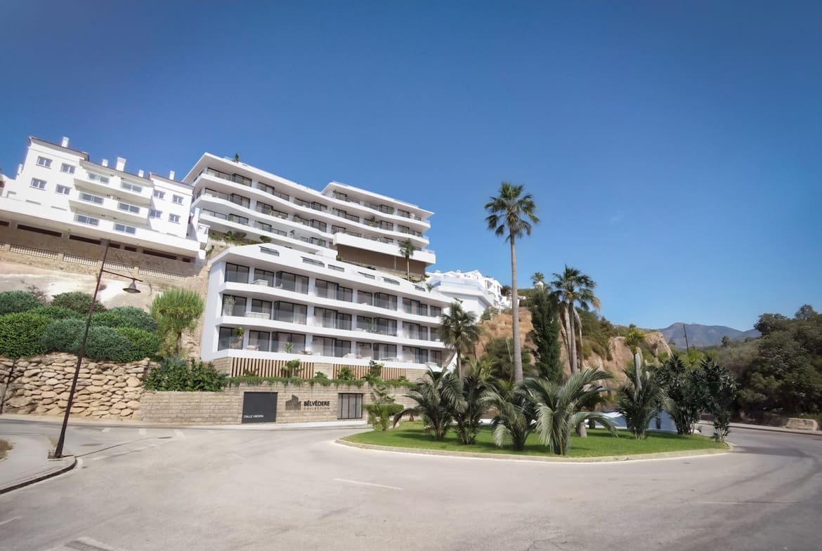Belvedere Collection Costa del Sol luxury apartments with sea views terrace at sunset | MDR Luxury Homes webExterior-02 Belvedere Collection Costa del Sol luxury apartments with sea views — terrace at sunset | MDR Luxury Homes