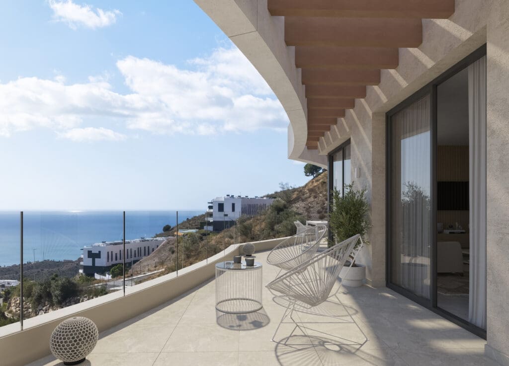 Victoria Hills luxury apartments with panoramic sea views in Rincón de la Victoria on the Costa del Sol, contemporary architecture and Mediterranean lifestyle, presented by MDR Luxury Homes.