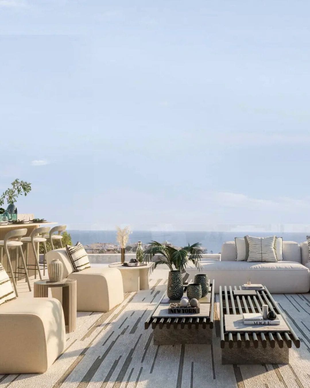 luxury terrace sea view Mediterranean