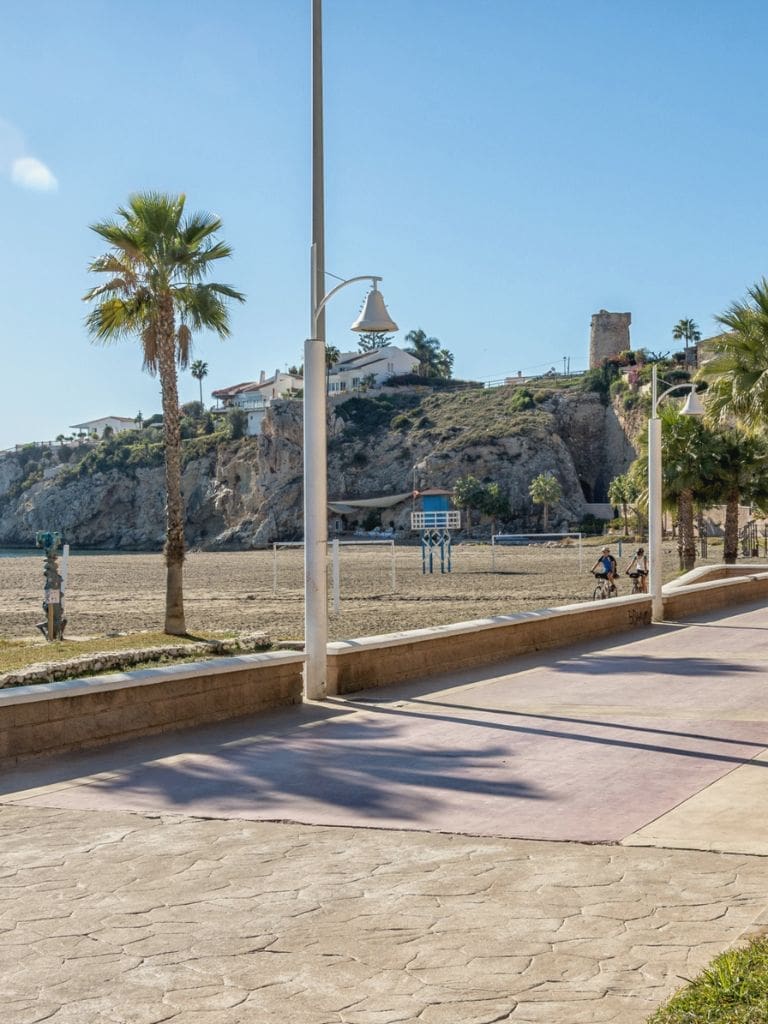 Rincon de la Victoria promenade palm trees