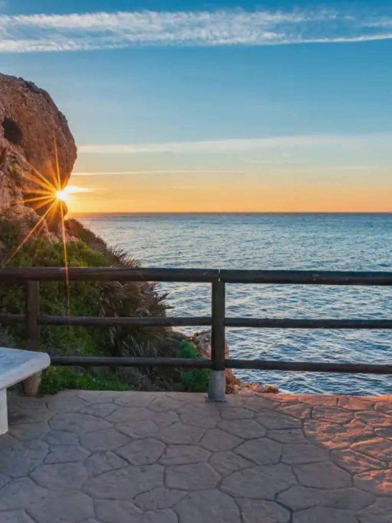 Rincon beach mountains background