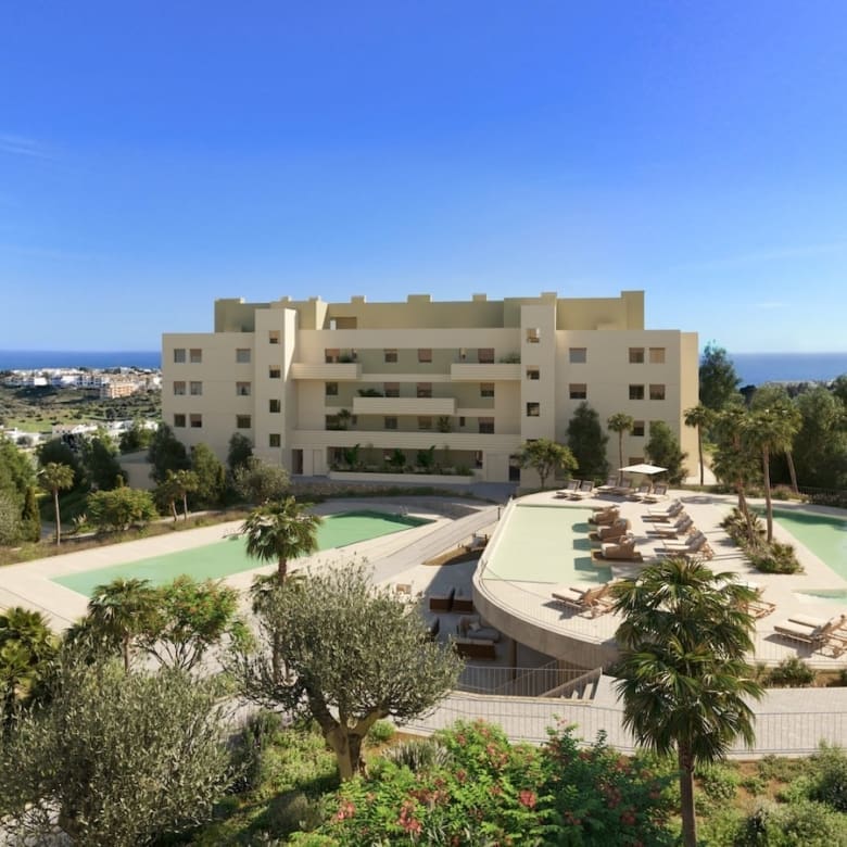 Greenity in Mijas Costa by MDR Luxury Homes, modern new build homes with large terraces and open Mediterranean views