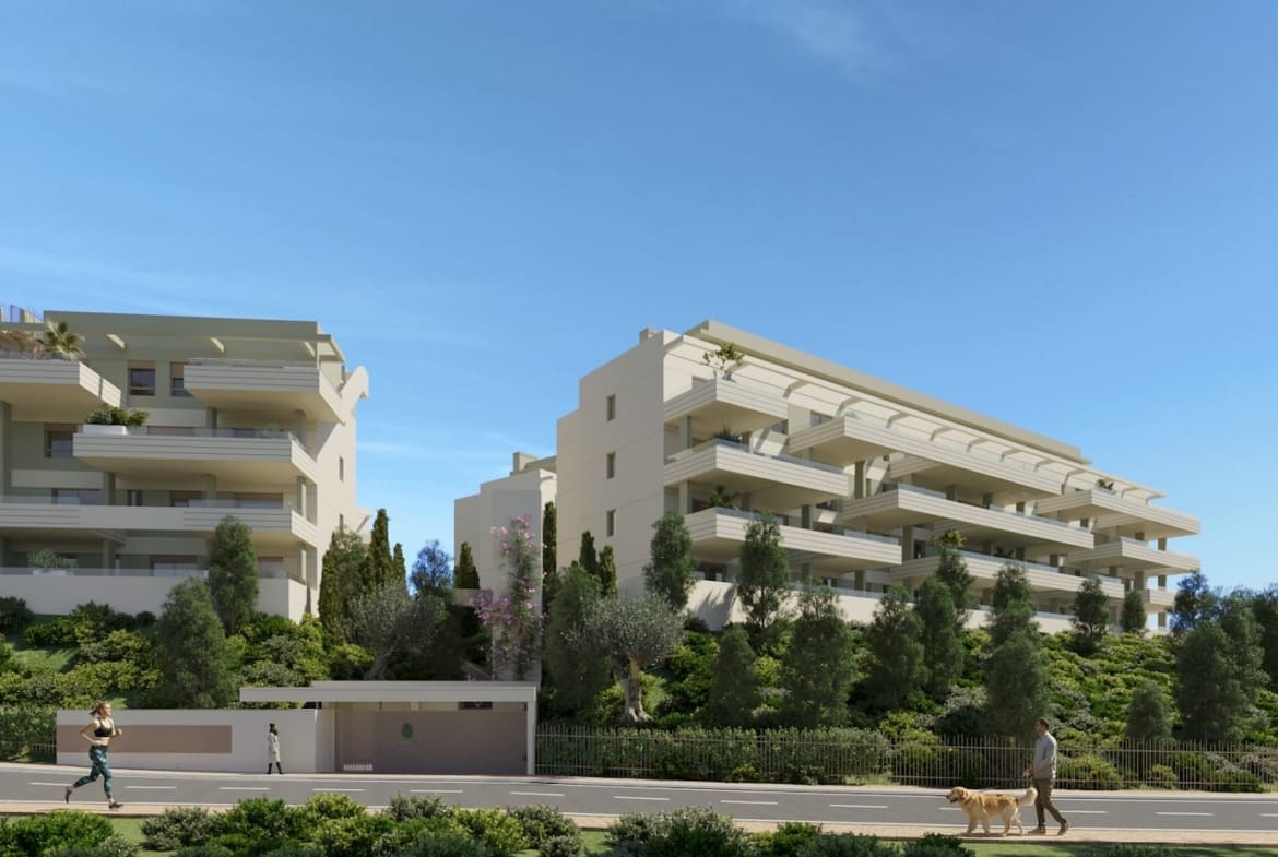 Greenity in Mijas Costa by MDR Luxury Homes, modern new build homes with large terraces and open Mediterranean views
