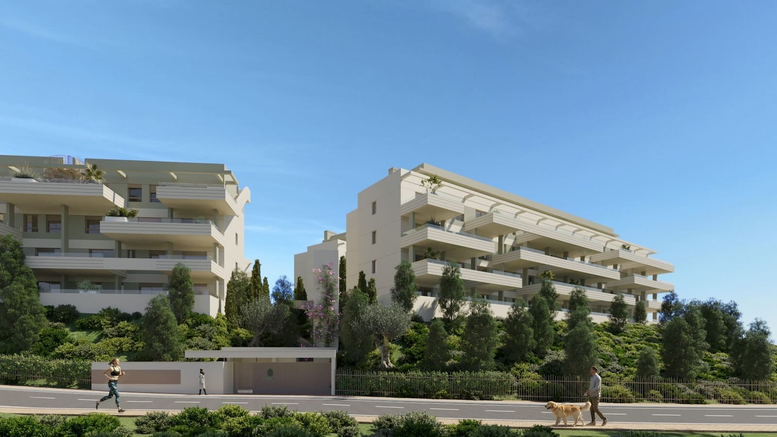 Greenity in Mijas Costa by MDR Luxury Homes, modern new build homes with large terraces and open Mediterranean views