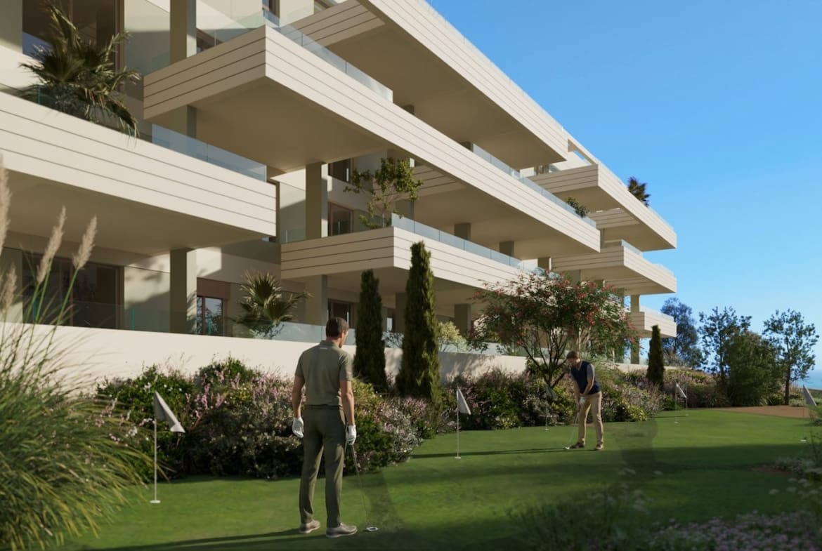 Greenity in Mijas Costa by MDR Luxury Homes, modern new build homes with large terraces and open Mediterranean views