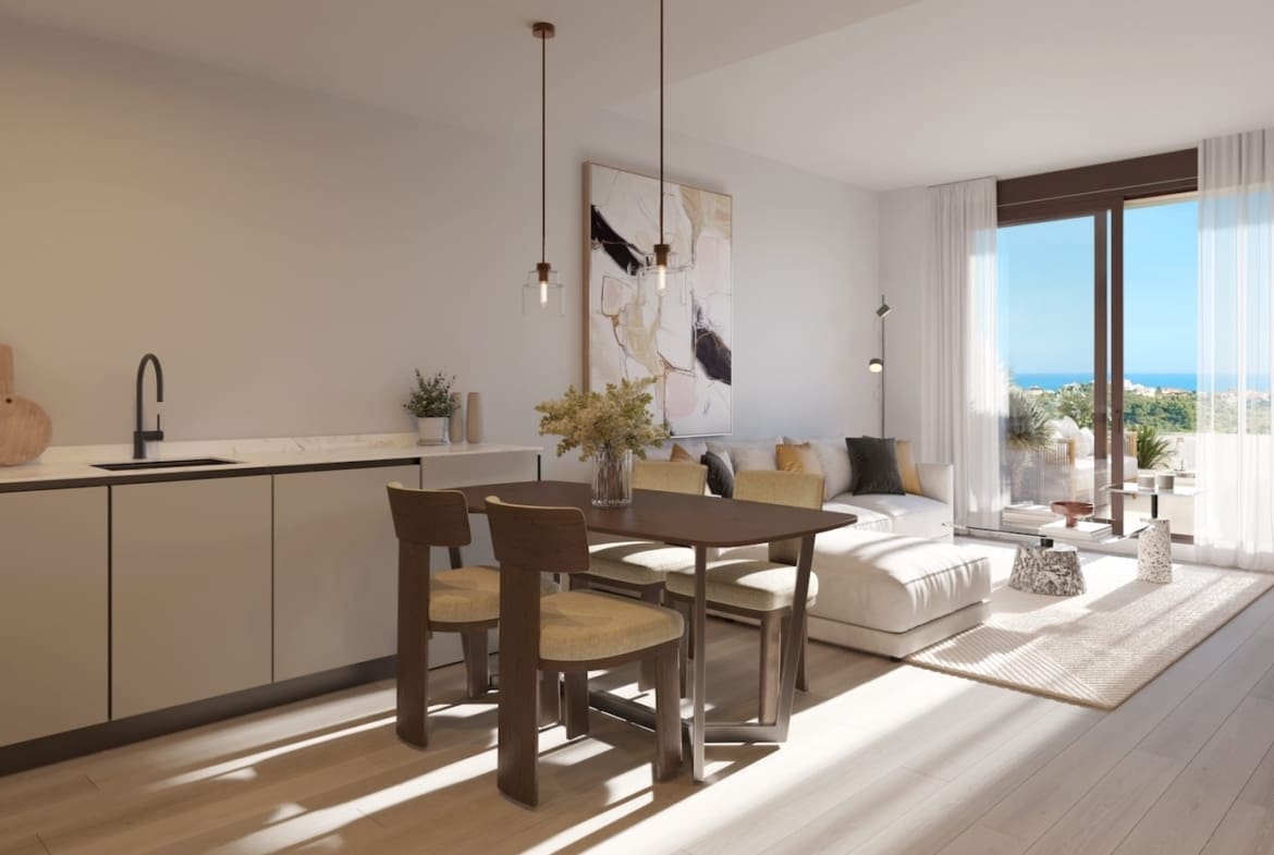 Greenity in Mijas Costa by MDR Luxury Homes, modern new build homes with large terraces and open Mediterranean views