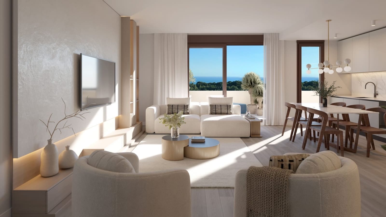 Greenity in Mijas Costa by MDR Luxury Homes, modern new build homes with large terraces and open Mediterranean views